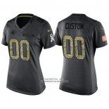 Camiseta NFL Limited Mujer Carolina Panthers Personalizada 2016 Salute To Service Negro