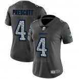 Camiseta NFL Limited Mujer Dallas Cowboys Prescott Static Fashion Gris