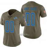 Camiseta NFL Limited Mujer Detroit Lions Personalizada 2017 Salute To Service Verde