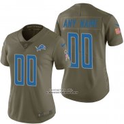 Camiseta NFL Limited Mujer Detroit Lions Personalizada 2017 Salute To Service Verde