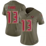 Camiseta NFL Limited Mujer Tampa Bay Buccaneers 13 Mike Evans Verde Stitched 2017 Salute To Service