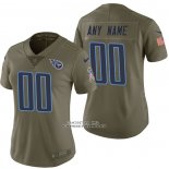 Camiseta NFL Limited Mujer Tennessee Titans Personalizada 2017 Salute To Service Verde