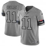 Camiseta NFL Limited New England Patriots Edelman Team Logo Gridiron Gris