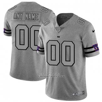 Camiseta NFL Limited New York Giants Personalizada Team Logo Gridiron Gris