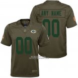 Camiseta NFL Limited Nino Green Bay Packers Personalizada Salute To Service Verde