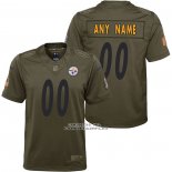 Camiseta NFL Limited Nino Pittsburgh Steelers Personalizada Salute To Service Verde