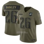 Camiseta NFL Limited Philadelphia Eagles Saquon Barkley 2025 Salute To Service Verde Militar