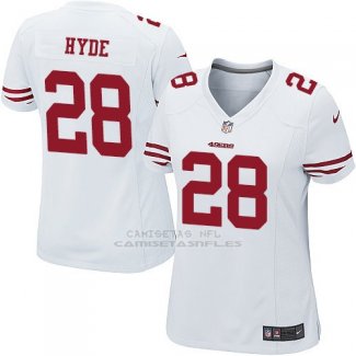 Camiseta San Francisco 49ers Hyde Blanco Nike Game NFL Mujer