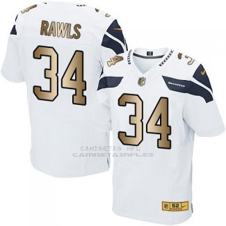 Camiseta Seattle Seahawks Rawls Blanco Nike Gold Elite NFL Hombre