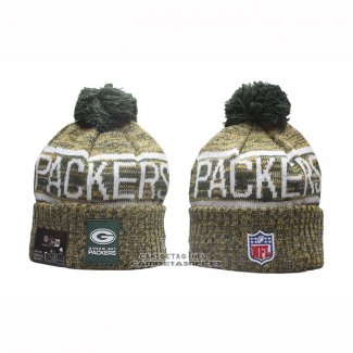 Gorro Beanie Green Bay Packers Sideline Amarillo Verde1