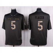 Camiseta Baltimore Ravens Flacco Apagado Gris Nike Anthracite Salute To Service NFL Hombre