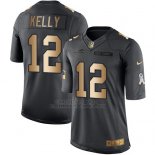 Camiseta Buffalo Bills Kelly Negro 2016 Nike Gold Anthracite Salute To Service NFL Hombre