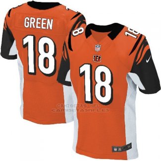 Camiseta Cincinnati Bengals Green Naranja Nike Elite NFL Hombre