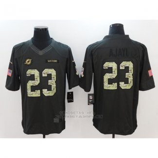 Camiseta NFL Anthracite Hombre Miami Dolphins 23 Ajayi Negro