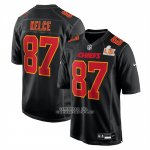 Camiseta NFL Game Kansas City Chiefs Travis Kelce Super Bowl LIX Negro