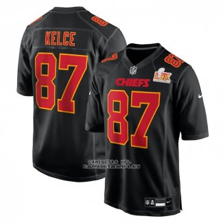 Camiseta NFL Game Kansas City Chiefs Travis Kelce Super Bowl LIX Negro