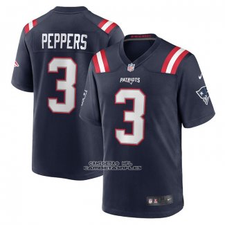 Camiseta NFL Game New England Patriots Jabrill Peppers Azul