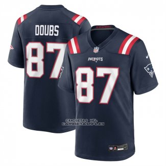 Camiseta NFL Game New England Patriots Romeo Doubs Azul