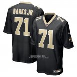 Camiseta NFL Game New Orleans Saints Kelvin Banks Jr 2025 Negro