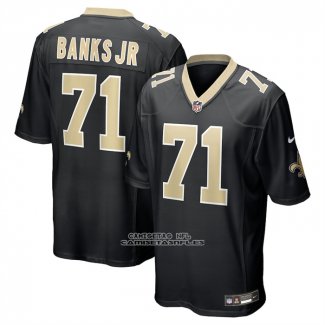 Camiseta NFL Game New Orleans Saints Kelvin Banks Jr 2025 Negro