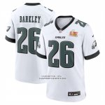 Camiseta NFL Game Philadelphia Eagles Saquon Barkley Super Bowl LIX Blanco