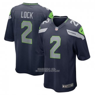 Camiseta NFL Game Seattle Seahawks Drew Lock Azul