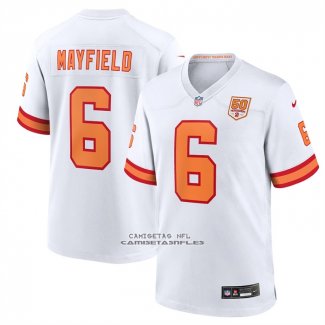 Camiseta NFL Game Tampa Bay Buccaneers Baker Mayfield 50th Season Blanco