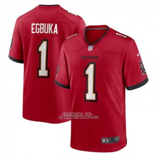 Camiseta NFL Game Tampa Bay Buccaneers Emeka Egbuka 2025 NFL Draft First Round Pick Rojo