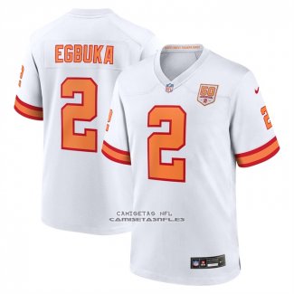 Camiseta NFL Game Tampa Bay Buccaneers Emeka Egbuka Alterno 50th Season Blanco