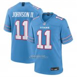 Camiseta NFL Game Tennessee Titans Jermaine Johnson II Azul Camiseta NFL Game Tennessee Titans Jermaine Johnson II Azul