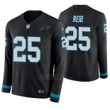 Camiseta NFL Hombre Carolina Panthers Eric Reid Negro Therma Manga Larga