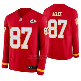 Camiseta NFL Hombre Kansas City Chiefs Travis Kelce Rojo Therma Manga Larga