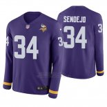Camiseta NFL Hombre Minnesota Vikings Andrew Sendejo Violeta Therma Manga Larga
