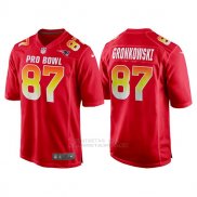 Camiseta NFL Hombre New England Patriots 87 Rob Gronkowski Rojo AFC 2018 Pro Bowl