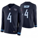 Camiseta NFL Hombre Tennessee Titans Ryan Succop Azul Therma Manga Larga