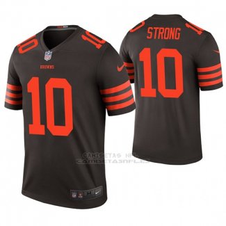 Camiseta NFL Legend Hombre Cleveland Browns Jaelen Strong Marron Color Rush