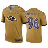 Camiseta NFL Limited Baltimore Ravens Washington JR Big Logo Number Amarillo