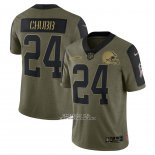 Camiseta NFL Limited Cleveland Browns Nick Chubb 2021 Salute To Service Verde