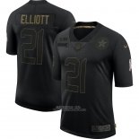 Camiseta NFL Limited Dallas Cowboys Elliott 2020 Salute To Service Negro