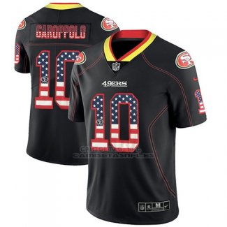 Camiseta NFL Limited Hombre San Francisco 49ers Jimmy Garoppolo Negro 2018 USA Flag Fashion Color Rush