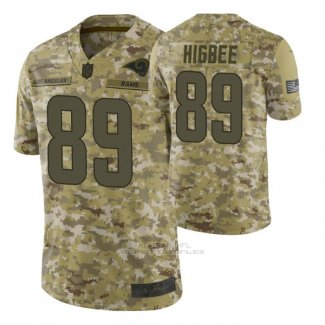 Camiseta NFL Limited Los Angeles Rams 89 Tyler Higbee 2018 Salute To Service Camuflaje