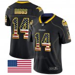 Camiseta NFL Limited Minnesota Vikings Diggs Rush USA Flag Negro