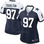 Camiseta NFL Limited Mujer Dallas Cowboys 97 Charlton Throwback Alternate Azul