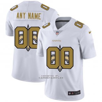 Camiseta NFL Limited New Orleans Saints Personalizada Logo Dual Overlap Blanco