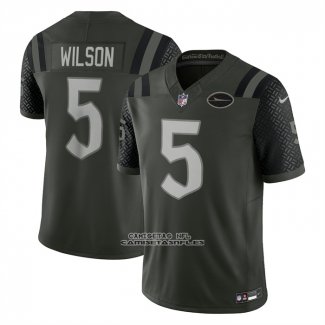 Camiseta NFL Limited New York Jets Garrett Wilson 2025 Rivalries Collection Verde