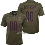 Camiseta NFL Limited Nino Chicago Bears Personalizada Salute To Service Verde