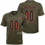 Camiseta NFL Limited Nino Cincinnati Bengals Personalizada Salute To Service Verde