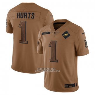 Camiseta NFL Limited Philadelphia Eagles Jalen Hurts 2023 Salute To Service Marron