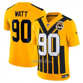 Camiseta NFL Limited Pittsburgh Steelers TJ Watt Vapor F.U.S.E. Alterno Oro