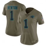 Camiseta NFL Mujer Carolina Panthers 1 Newton Verde